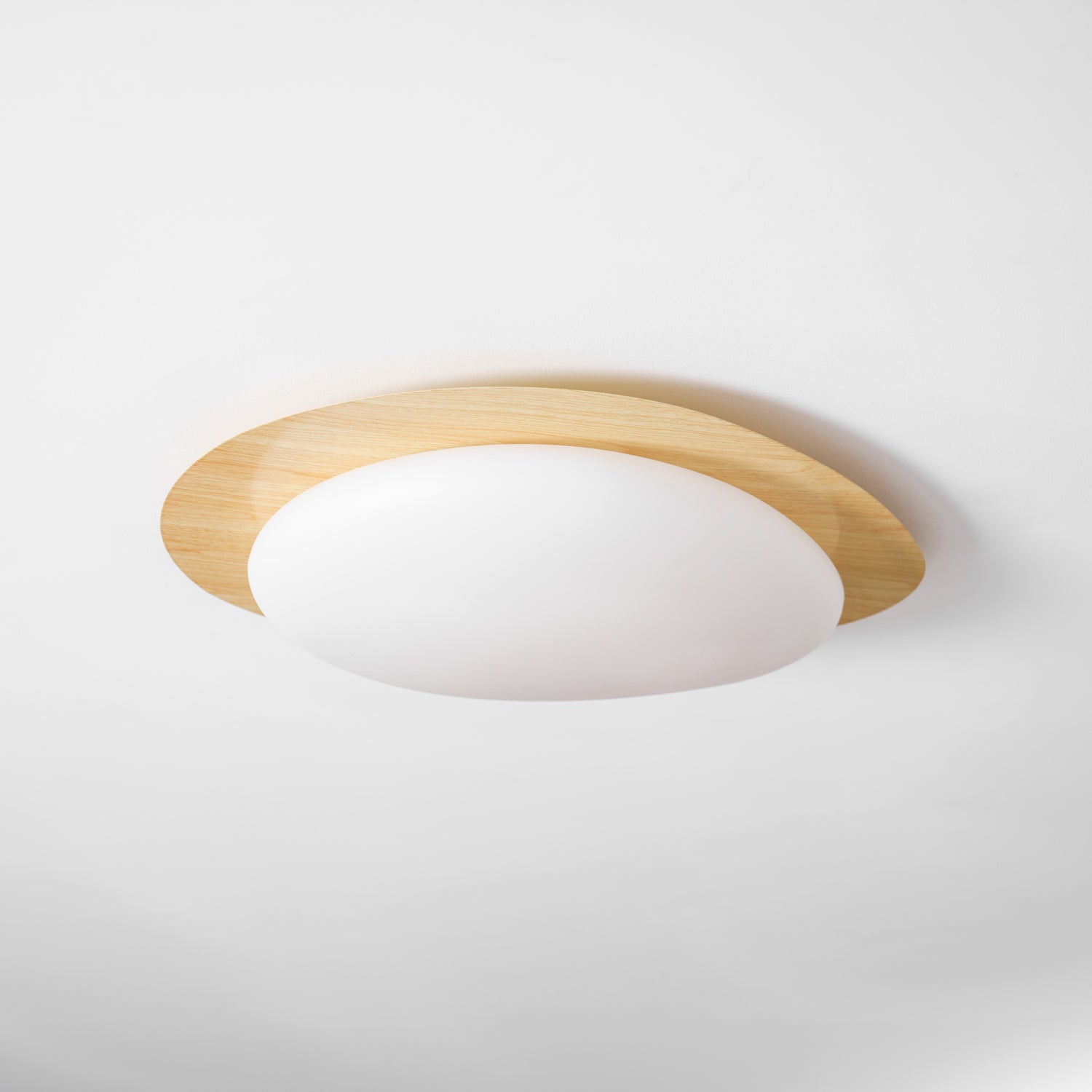 Pebble Ceiling Light 11.8 in 12W Walnut Grain Indoor Flush Mount LED | Modern Bedroom Living Room Dining Room Ceiling Fixture | Thomler