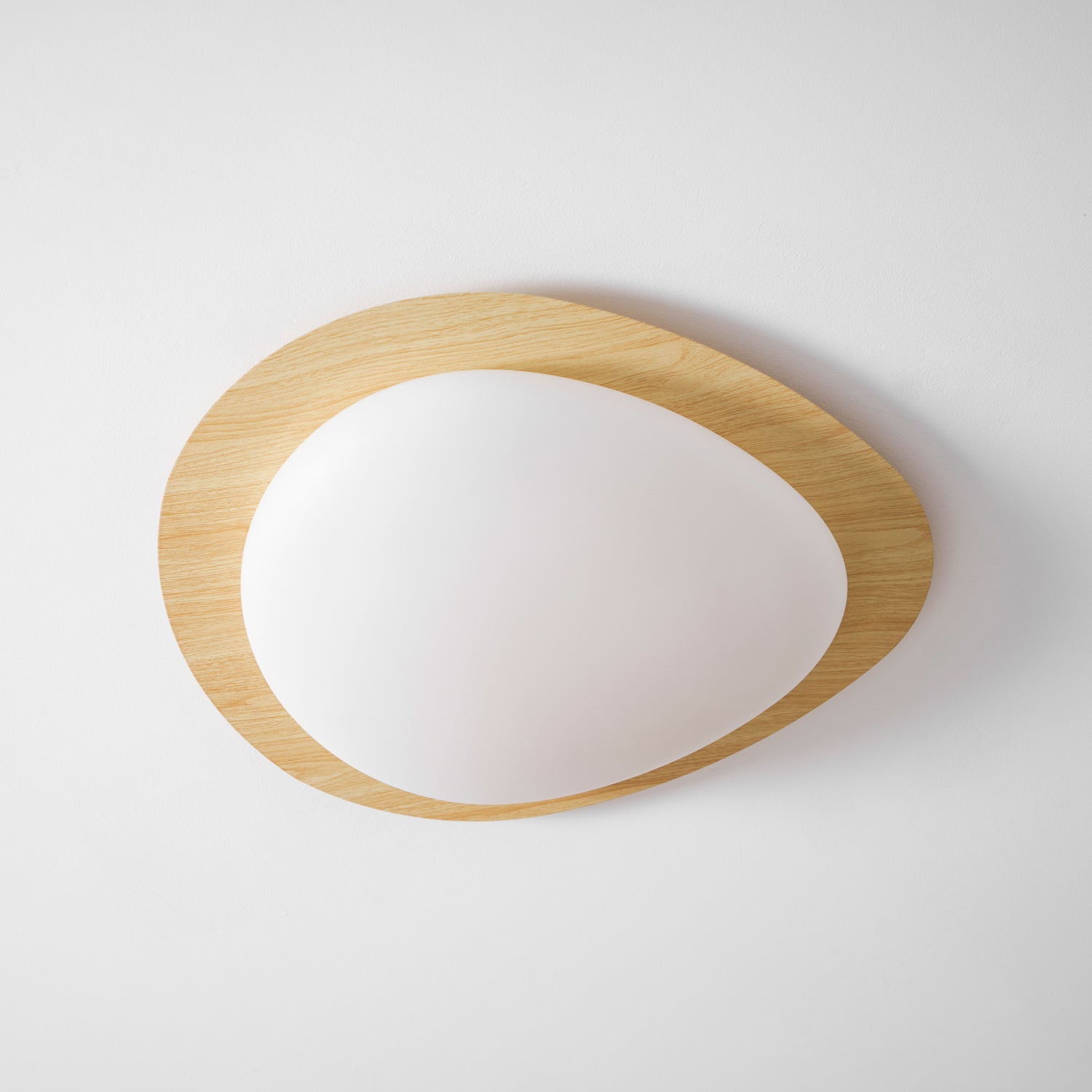 Pebble Ceiling Light 11.8 in 12W Walnut Grain Indoor Flush Mount LED | Modern Bedroom Living Room Dining Room Ceiling Fixture | Thomler