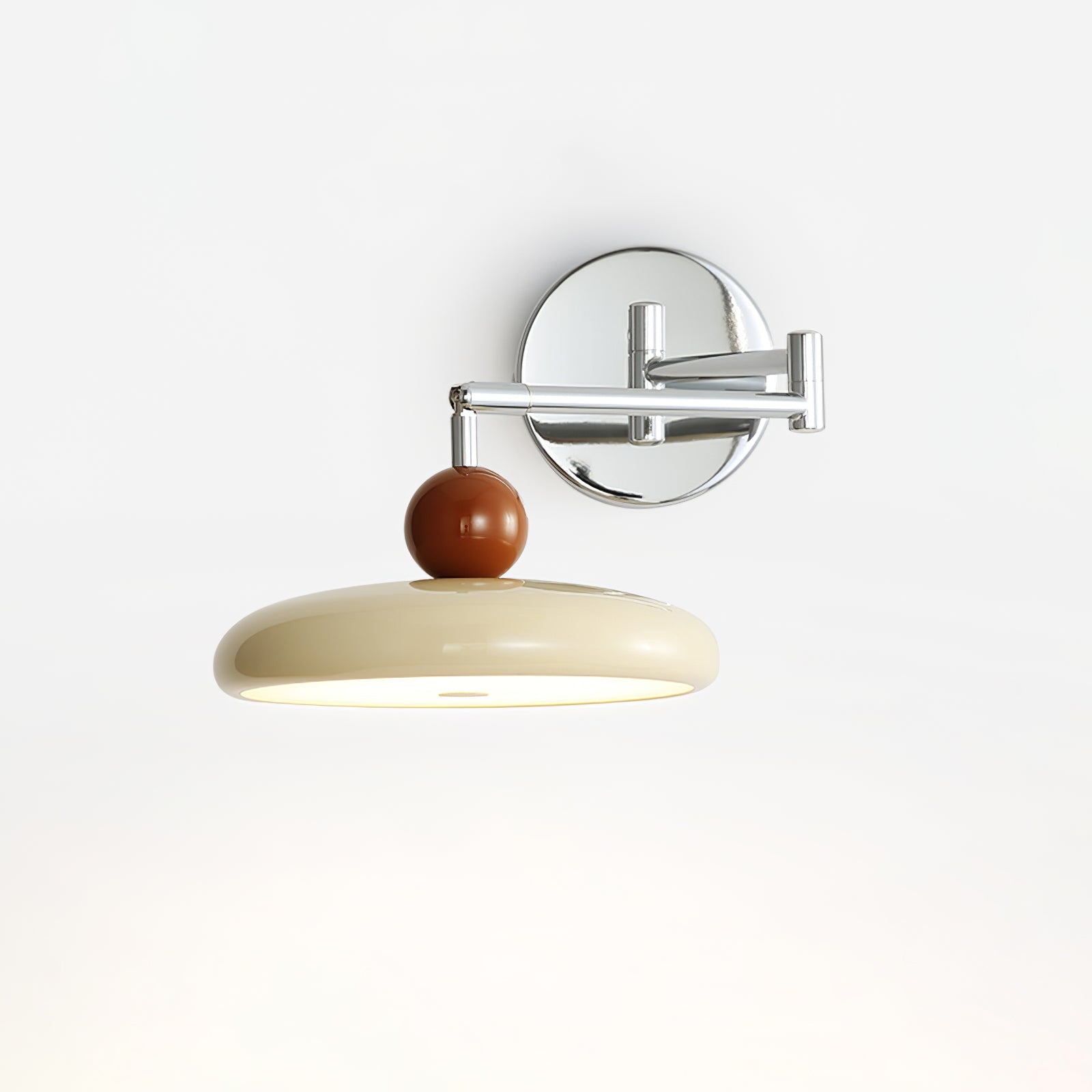 Metal Plug-In Wall Lamp 7.9 in x 4.7 in Warm Glow Indoor Accent Lighting Chrome Green Beige | Thomler