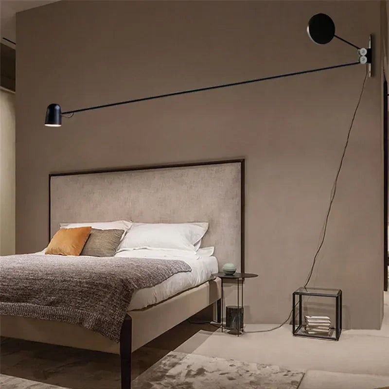 Adjustable Wall-Mount Reading Lamp with Swing Arm & 360° Shade – Metal Directional Task Light for Bedroom, Office & Living Room | Thomler
