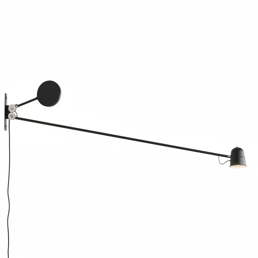 Adjustable Wall-Mount Reading Lamp with Swing Arm & 360° Shade – Metal Directional Task Light for Bedroom, Office & Living Room | Thomler