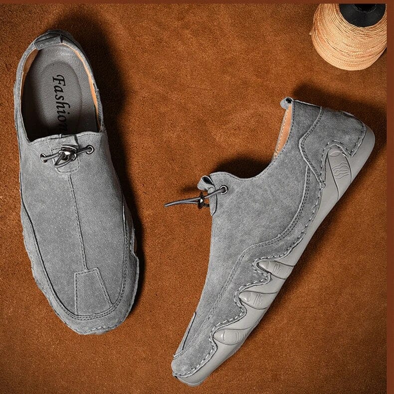 Navando | Hoogwaardig leer slip-ons met elastische vetersluiting