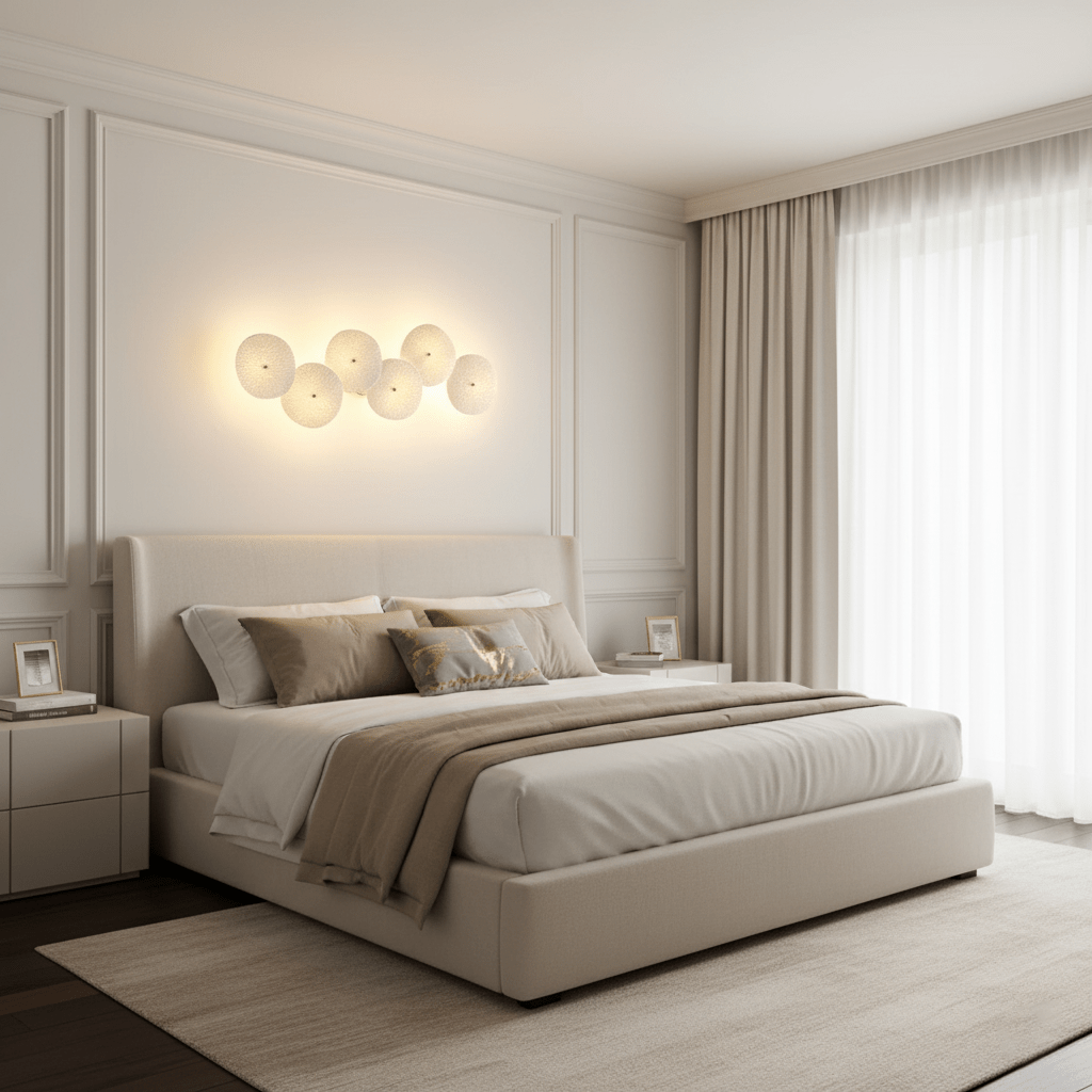 Ceramic Wall Lamp 19.7 in Vertical Lotus Cascade Gold Indoor LED Decorative Lighting | Thomler
