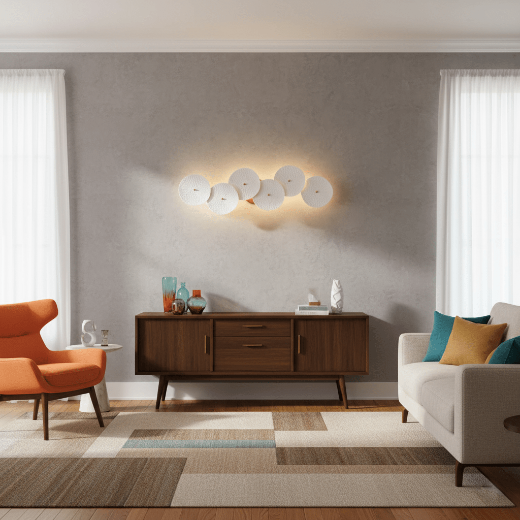 Ceramic Wall Lamp 19.7 in Vertical Lotus Cascade Gold Indoor LED Decorative Lighting | Thomler