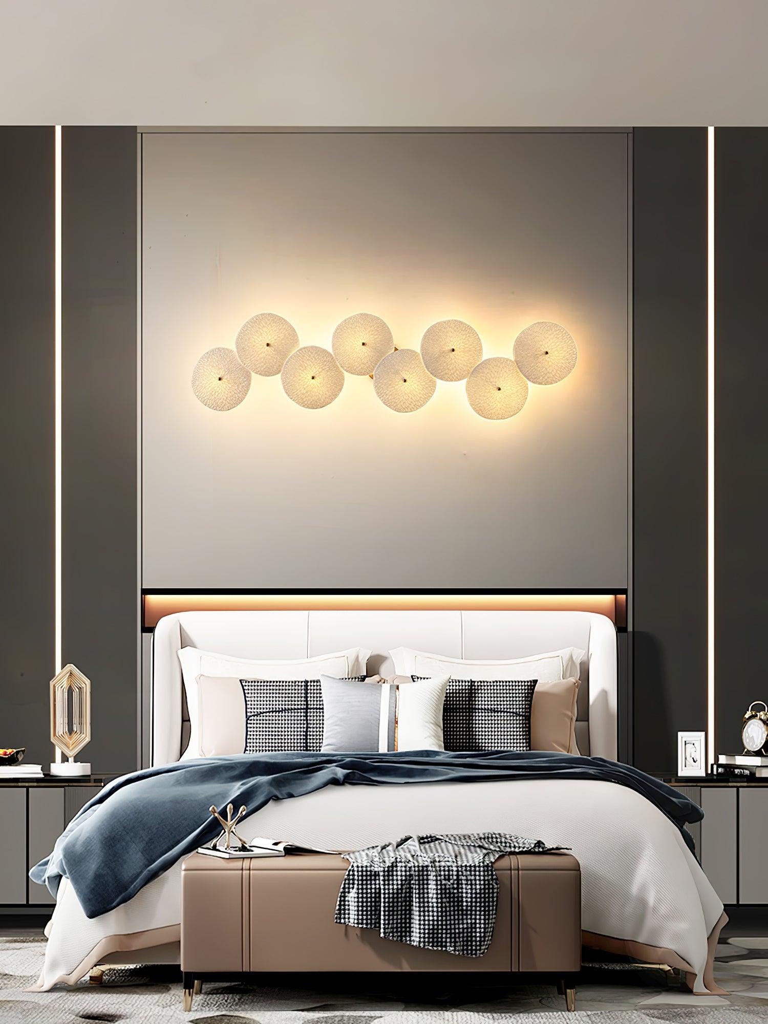 Ceramic Wall Lamp 19.7 in Vertical Lotus Cascade Gold Indoor LED Decorative Lighting | Thomler