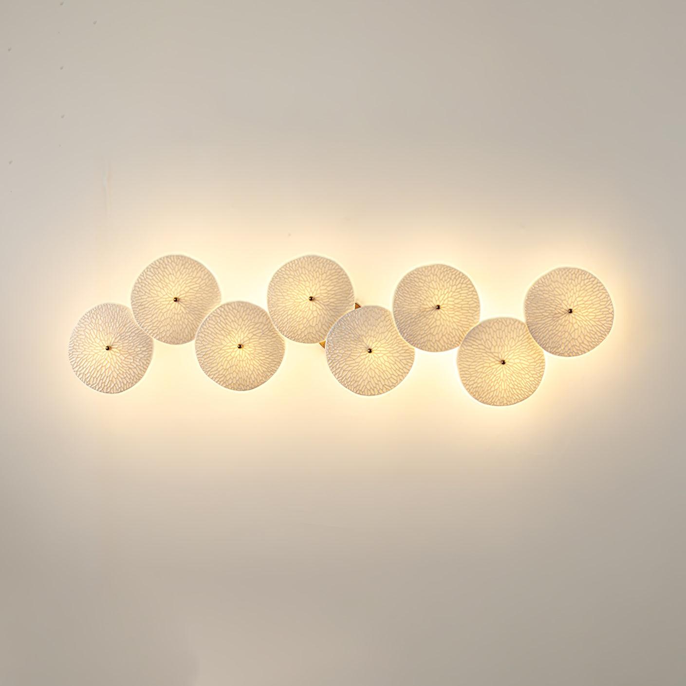 Ceramic Wall Lamp 19.7 in Vertical Lotus Cascade Gold Indoor LED Decorative Lighting | Thomler