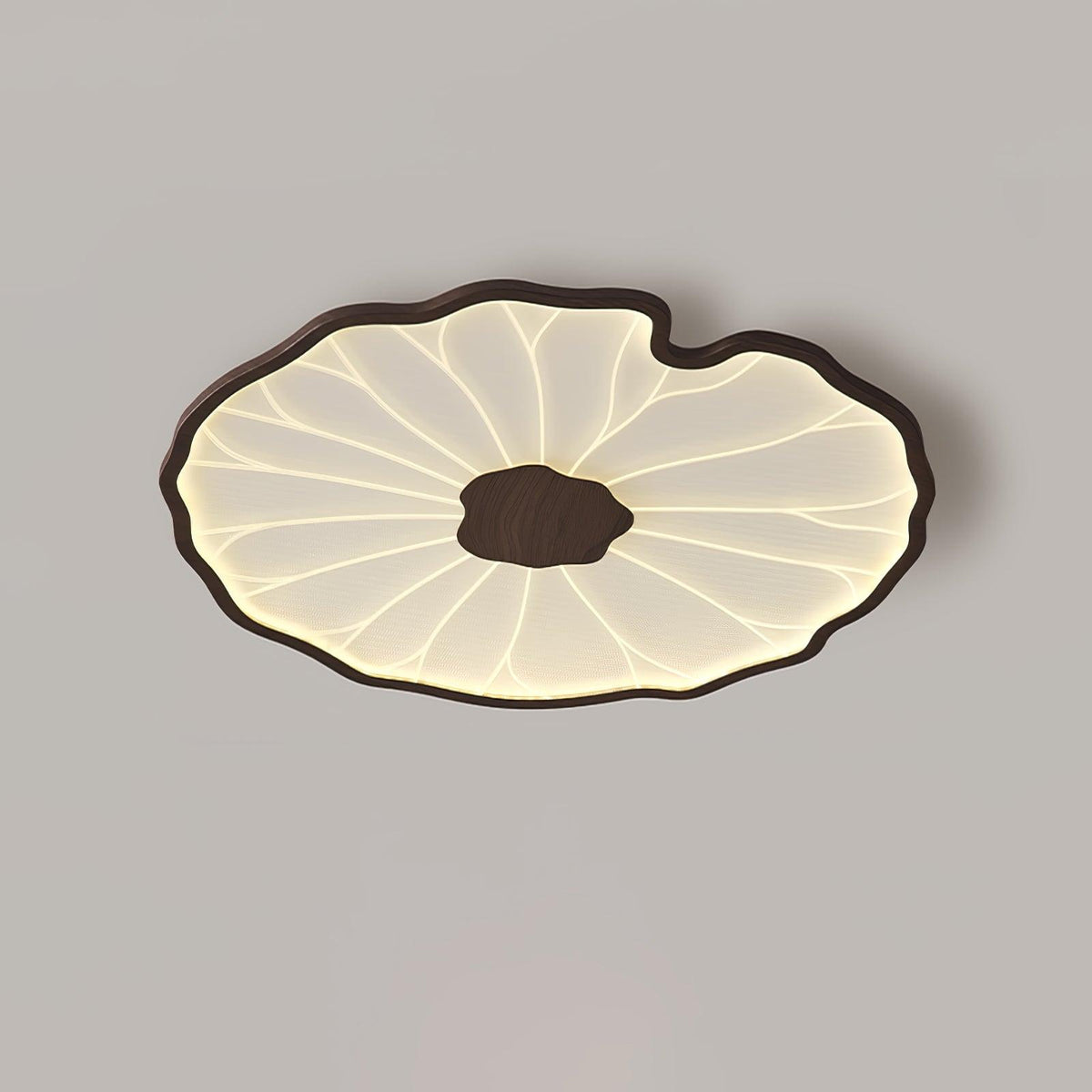 Organic Leaf-Inspired LED Ceiling Light with Wood-Grain Finish for Living Room & Bedroom | Thomler