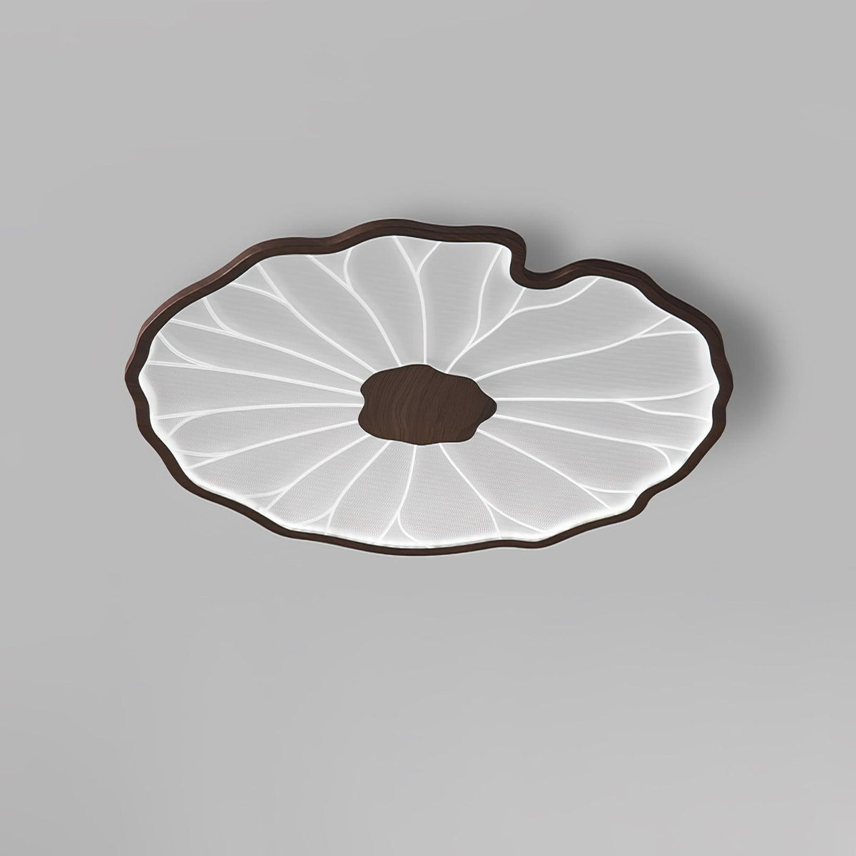 Organic Leaf-Inspired LED Ceiling Light with Wood-Grain Finish for Living Room & Bedroom | Thomler