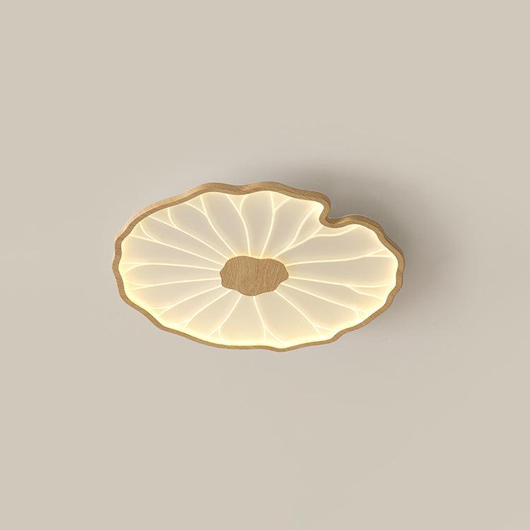 Organic Leaf-Inspired LED Ceiling Light with Wood-Grain Finish for Living Room & Bedroom | Thomler