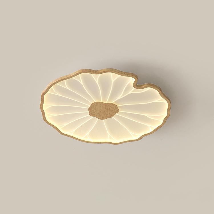 Flush Mount LED Ceiling Light with Wood Grain Finish for Low Ceilings, Living Room, Bedroom | Thomler