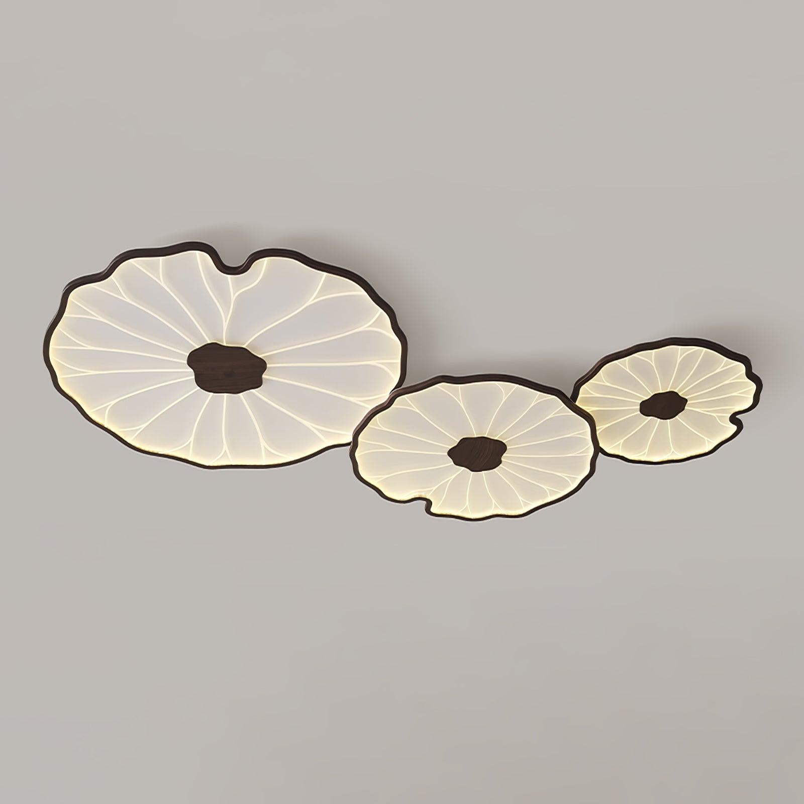 Organic Leaf-Inspired LED Ceiling Light with Wood-Grain Finish for Living Room & Bedroom | Thomler