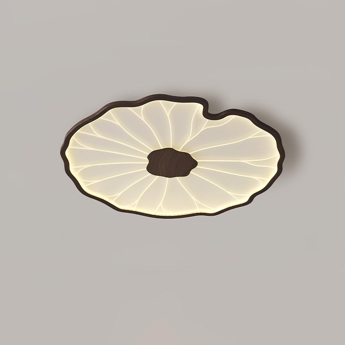 Flush Mount LED Ceiling Light with Wood Grain Finish for Low Ceilings, Living Room, Bedroom | Thomler