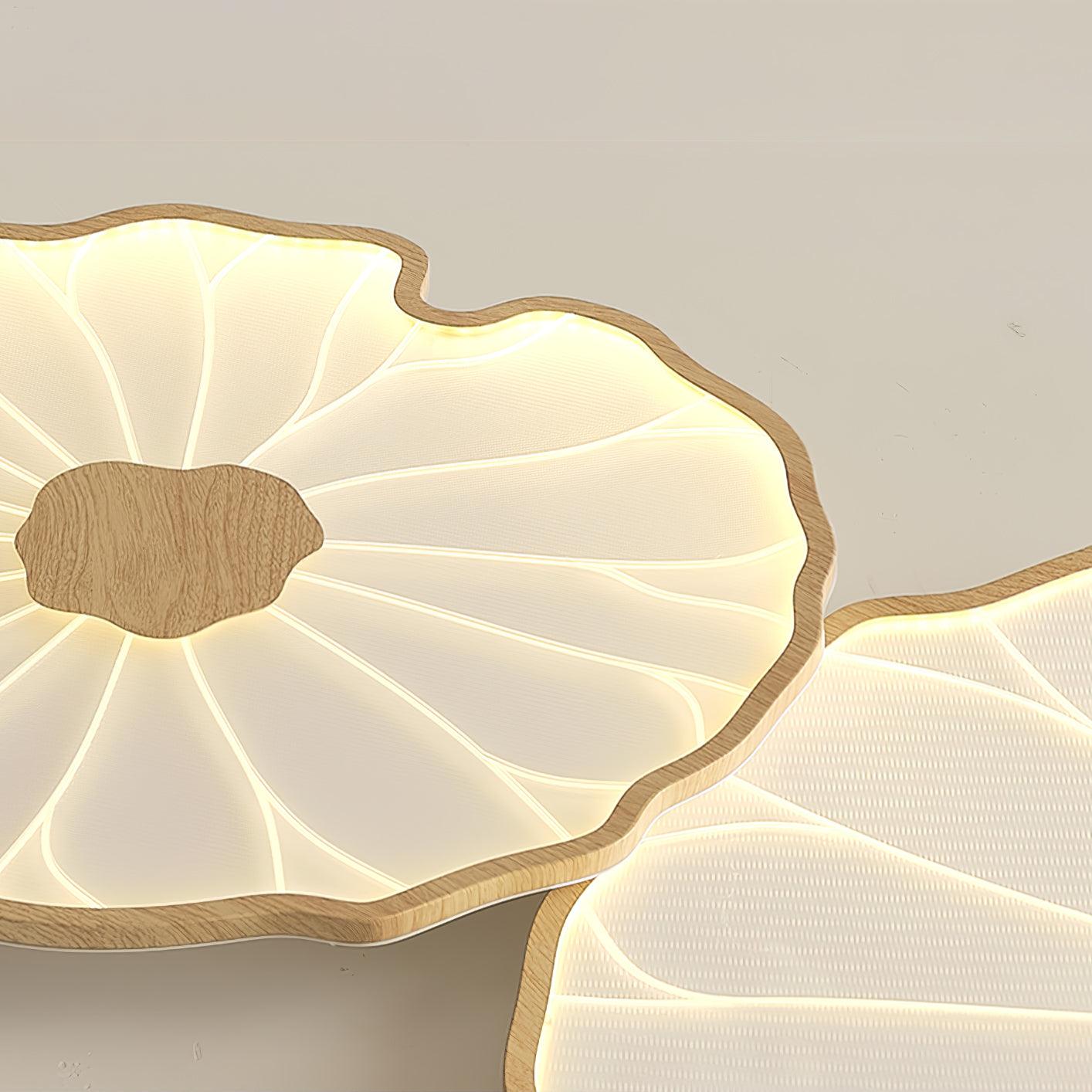 Ceiling Light Metal Acrylic Walnut Wood LED 50.0 cm Low Ceiling Living Room Bedroom Flat Design Modern Interior Lighting | Thomler