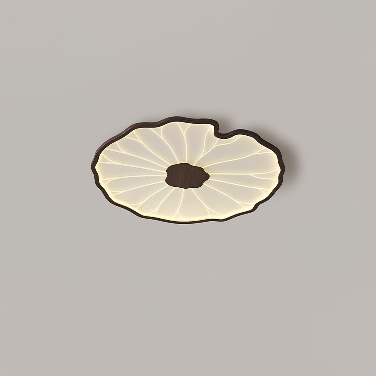 Organic Leaf-Inspired LED Ceiling Light with Wood-Grain Finish for Living Room & Bedroom | Thomler