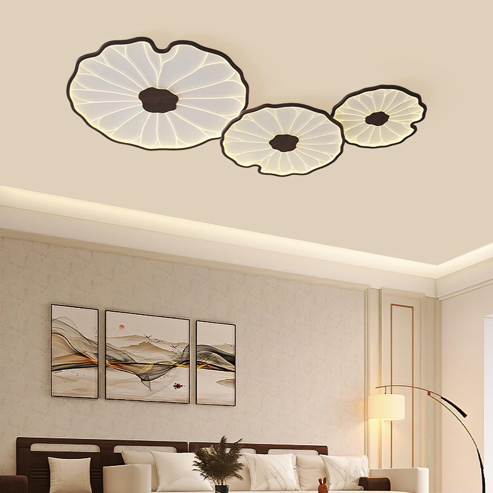 Ceiling Light Wood 70.0 cm Modern LED Flush Mount Bedroom Living Room Decorative Fixture | Thomler