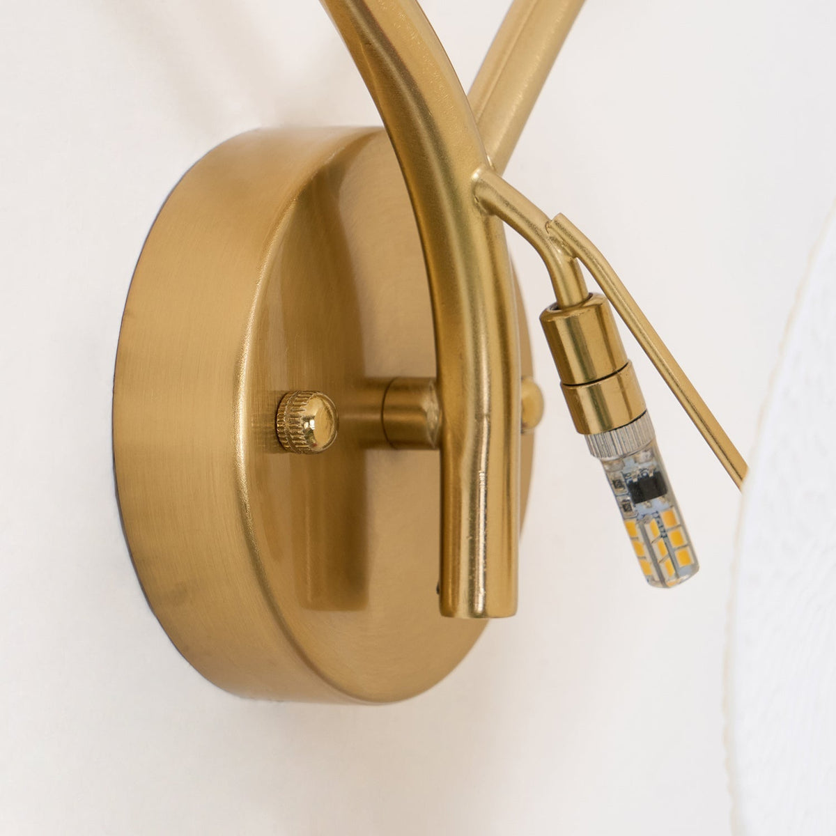 Ceramic Petal Wall Sconce – Floral LED Light with Gold Metal Accents for Hallway, Bedroom & Living Room Decor | Thomler