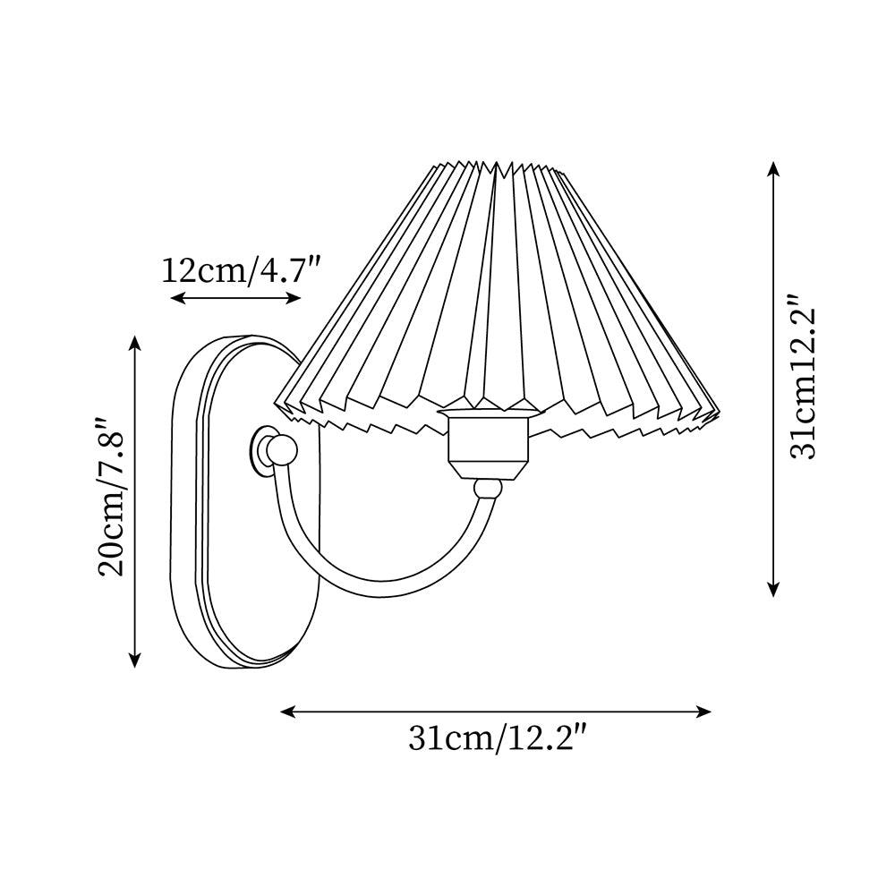 Wall Lamp Metal And Walnut 12.2 in White Fabric Shade Plug In Living Room Bedroom Lighting Accent | Thomler