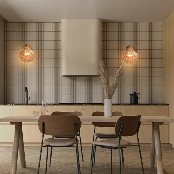 Wall Lamp Glass Shell 10 in Soft Ambient Bedroom Bathroom Stair Lighting Modern Minimalist Decor | Thomler