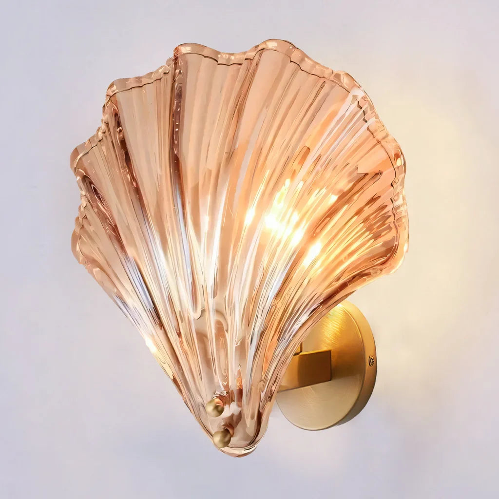 Wall Lamp Glass Shell 10 in Soft Ambient Bedroom Bathroom Stair Lighting Modern Minimalist Decor | Thomler