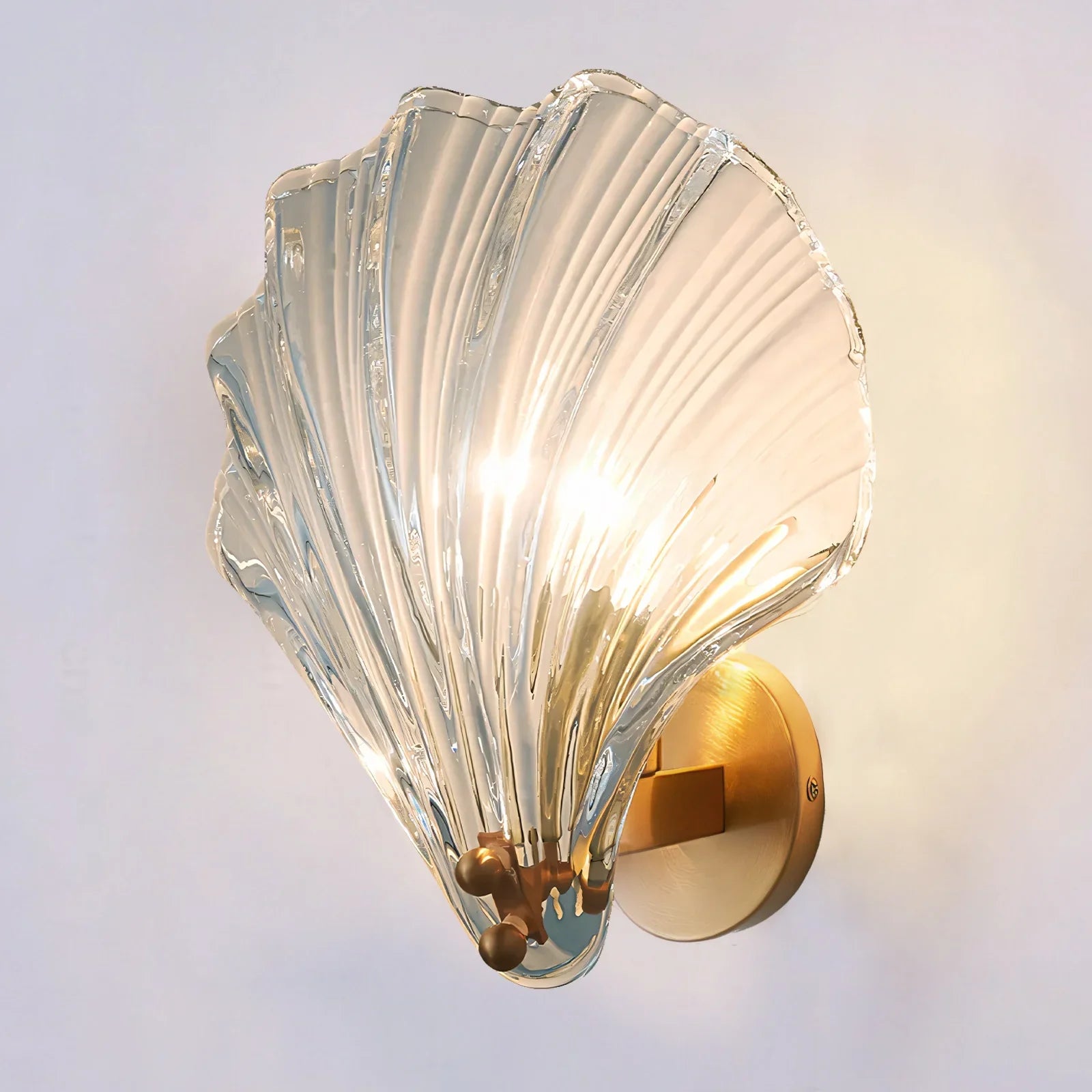 Wall Lamp Glass Shell 10 in Soft Ambient Bedroom Bathroom Stair Lighting Modern Minimalist Decor | Thomler