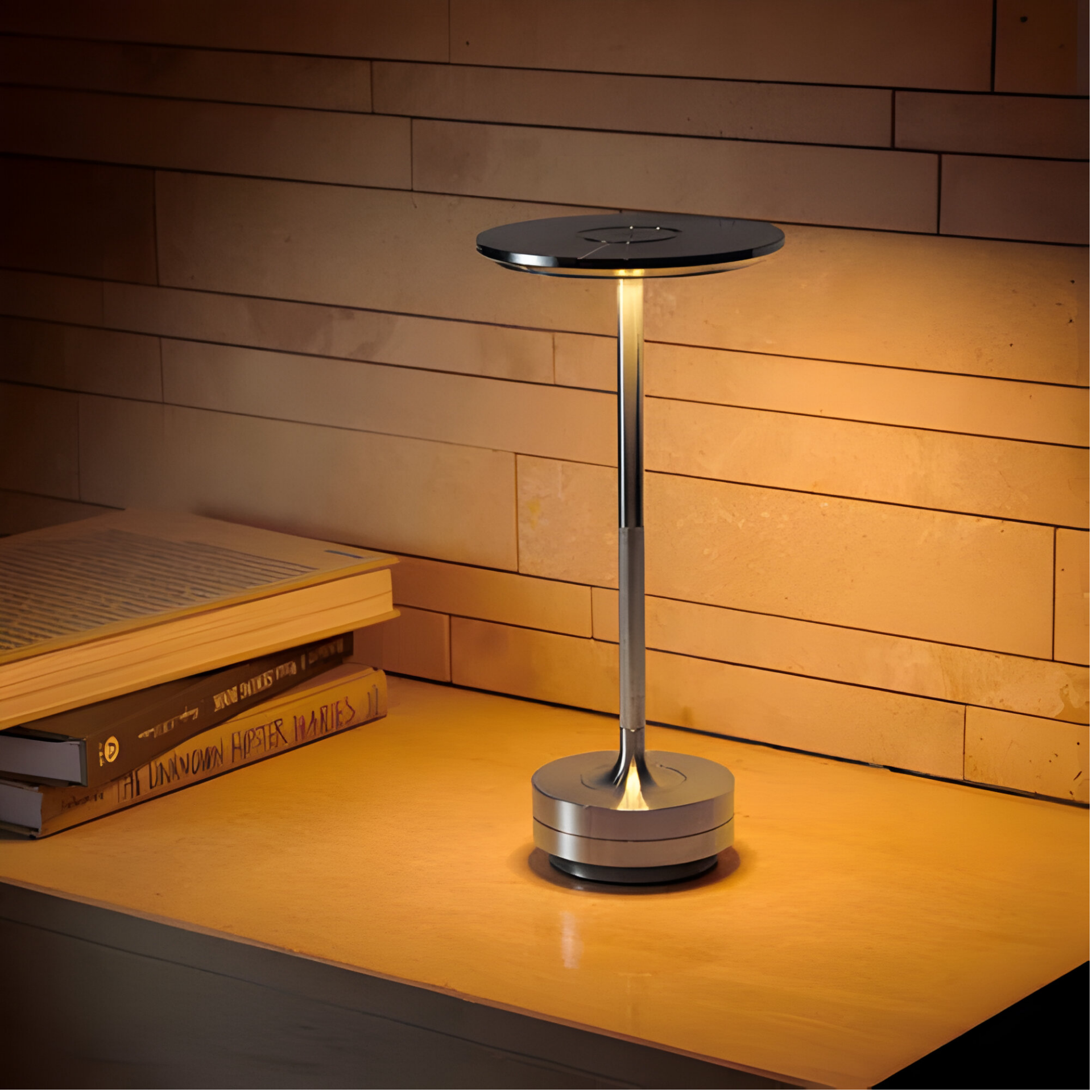 Table Lamp Metal 27.5 cm Rechargeable Dimmable Touch Bedroom Desk Wireless LED Lighting | Thomler