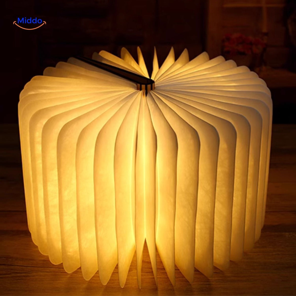 Adjustable Wood-Grain LED Desk Lamp with 3 Light Modes & Foldable Design for Home Office Reading & Bedside | Thomler