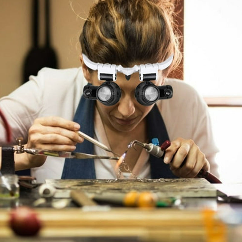 LED Magnifying Glasses with Adjustable Lenses for Precision Work & Hobbies | Thomler