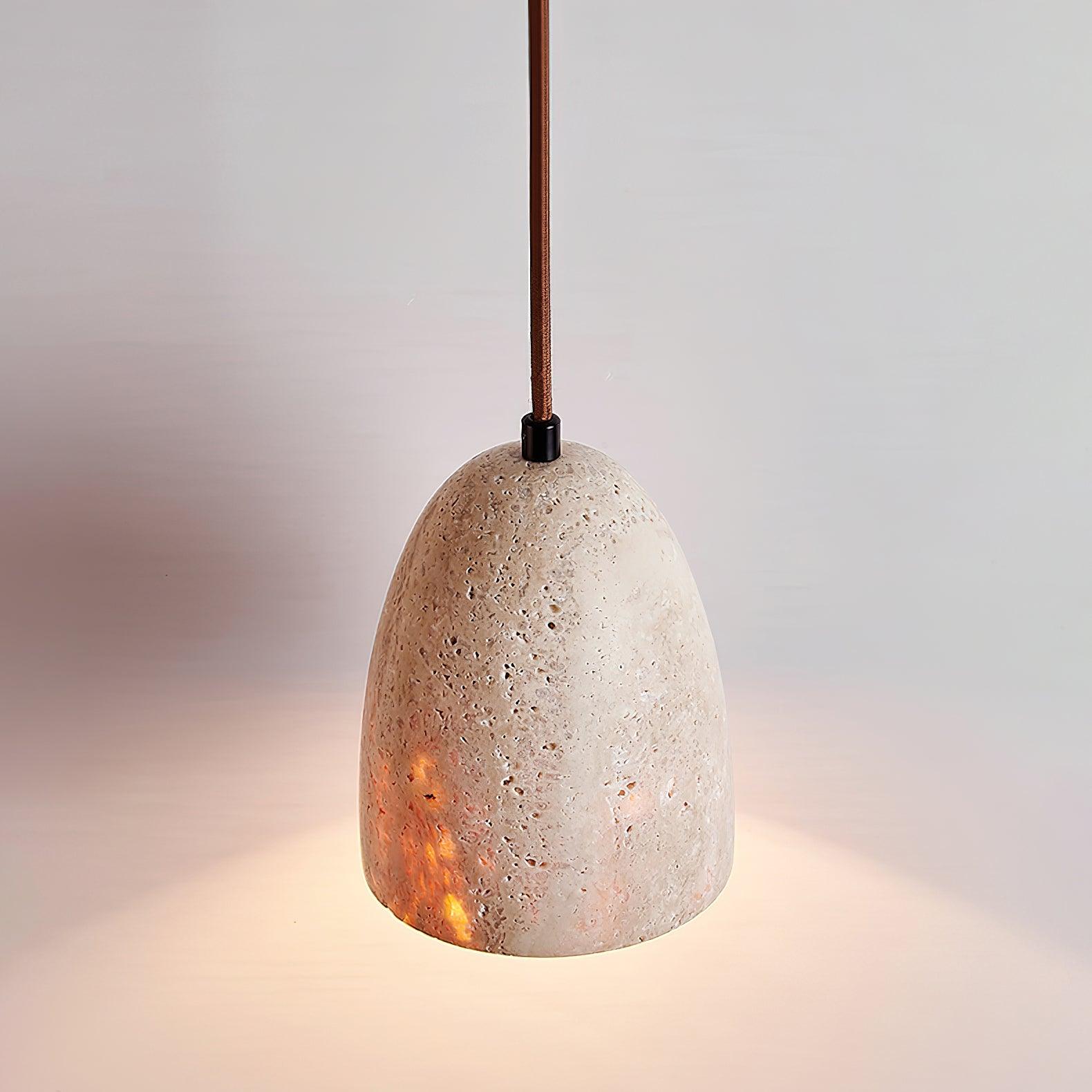 Pendant Light Travertine 4.7 in Diameter 5.9 in Height Adjustable Indoor Dining Room Kitchen Island Lighting | Thomler