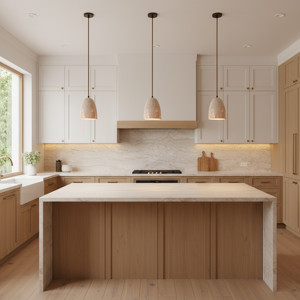 Pendant Light Travertine 4.7 in Diameter 5.9 in Height Adjustable Indoor Dining Room Kitchen Island Lighting | Thomler