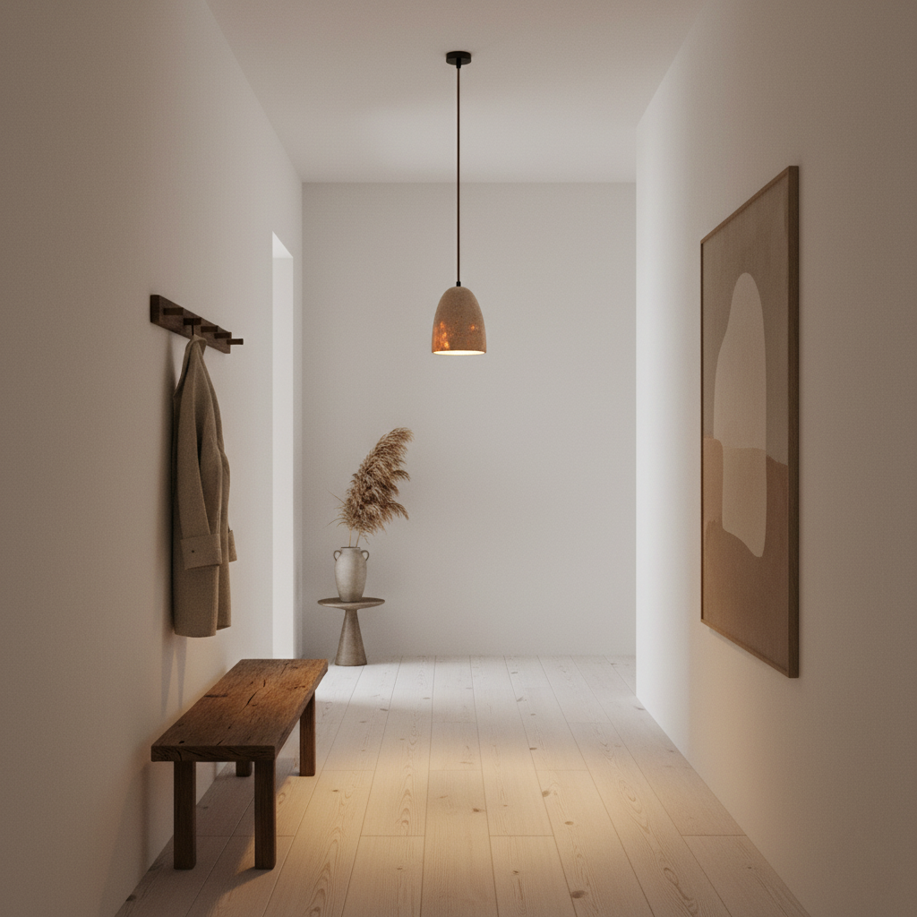 Pendant Light Travertine 4.7 in Diameter 5.9 in Height Adjustable Indoor Dining Room Kitchen Island Lighting | Thomler