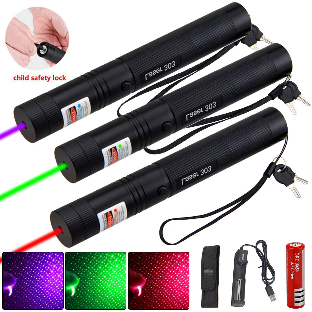 Adjustable Focus Laser Pointer with USB Charging & Safety Lock for Presentations | Thomler