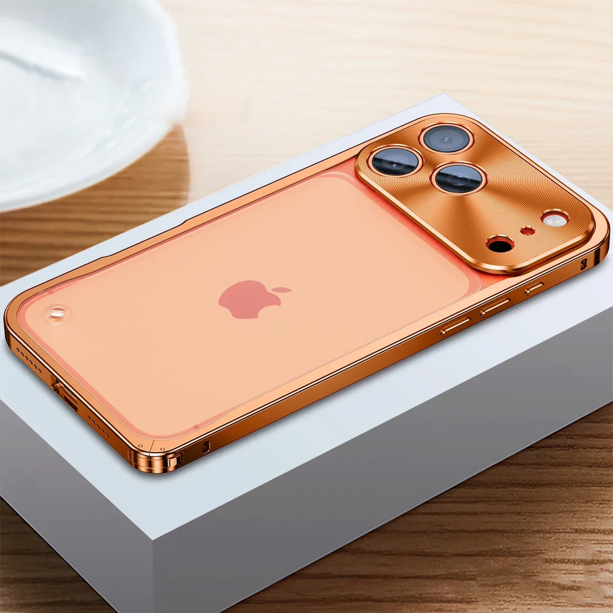 iPhone Case Machined Aluminum Frame Matte Back Cover Shock Protection Raised Edges with MagSafe Compatible Ring Precision Cutouts for 13 | Thomler