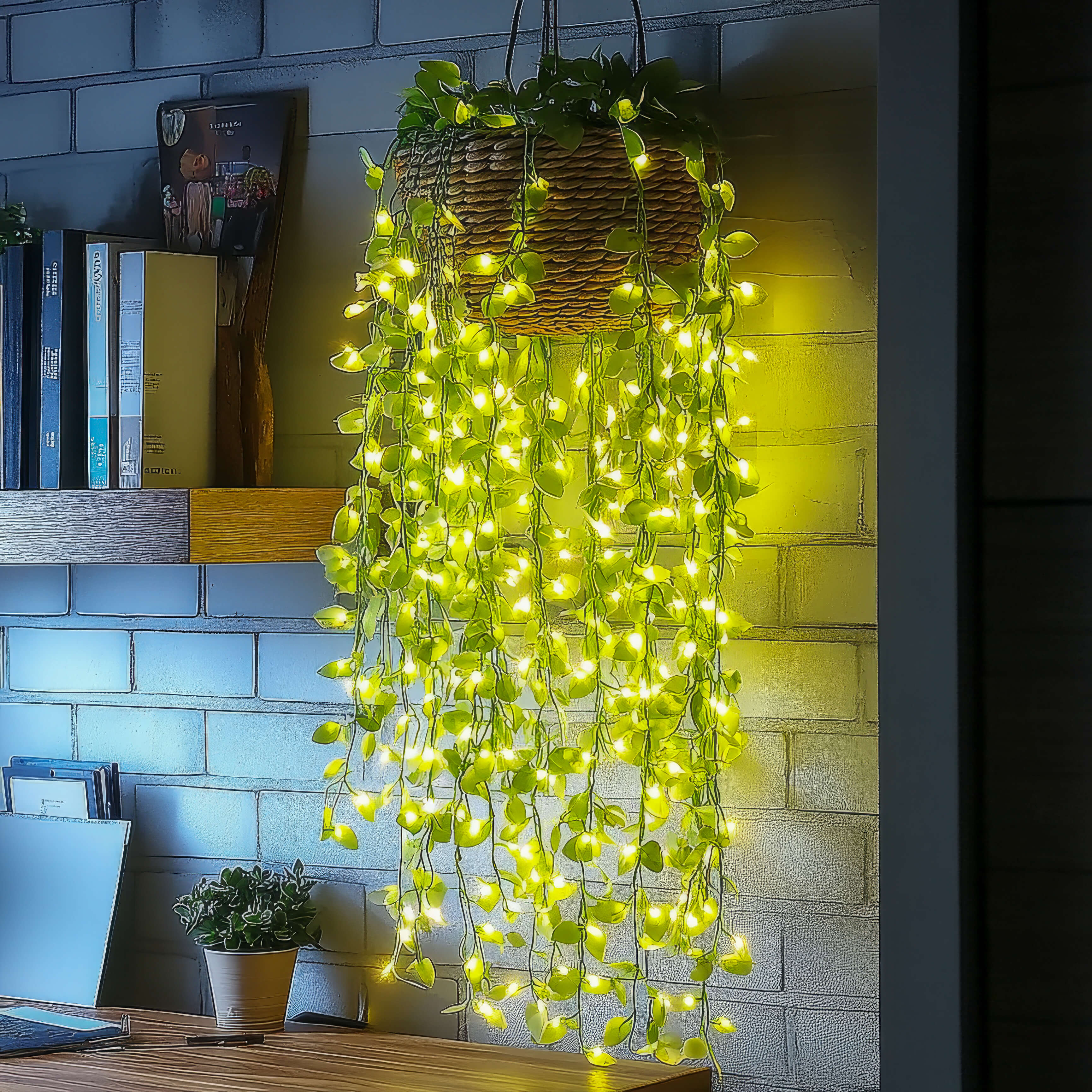 LED Lighted Ivy Garland with Remote – 100 Warm White Lights, 10 ft Faux Greenery Vine for Bedroom, Living Room, Party & Seasonal Decor | Thomler