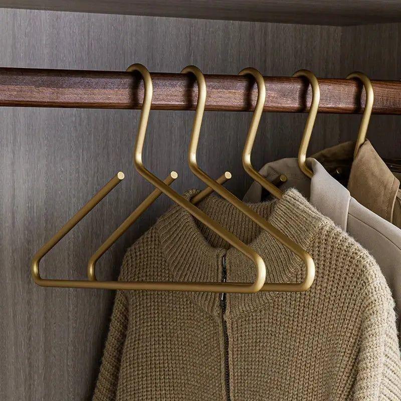 Clothes Hangers Metal 42.0 cm 16.5" Matte Gold Silver Wardrobe Storage Heavy Duty Suit Coat Closet Organiser Set | Thomler