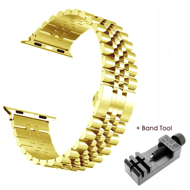 Stainless Steel Watch Band for Apple Watch – Adjustable Metal Link Strap, Premium Quality Wristband for Men & Women | Thomler