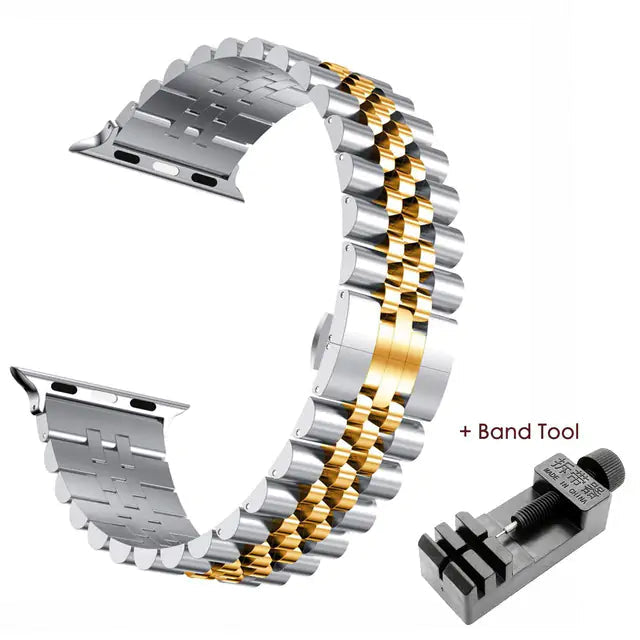 Stainless Steel Watch Band for Apple Watch – Adjustable Metal Link Strap, Premium Quality Wristband for Men & Women | Thomler