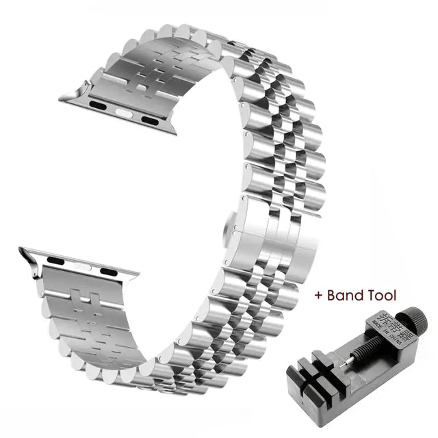 Stainless Steel Watch Band for Apple Watch – Adjustable Metal Link Strap, Premium Quality Wristband for Men & Women | Thomler