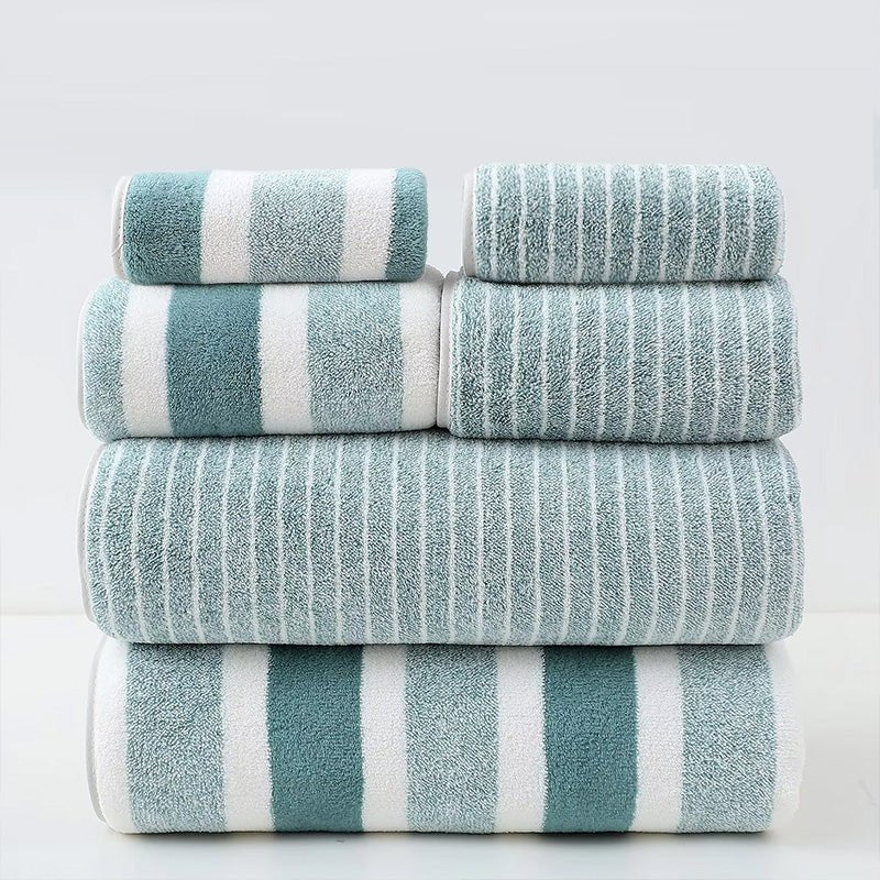 Microfiber Towel Set 8-Piece Quick-Dry Bath Hand Face Towels Ultra Absorbent for Bathroom Gym Travel Sports Compact Lightweight Soft | Thomler