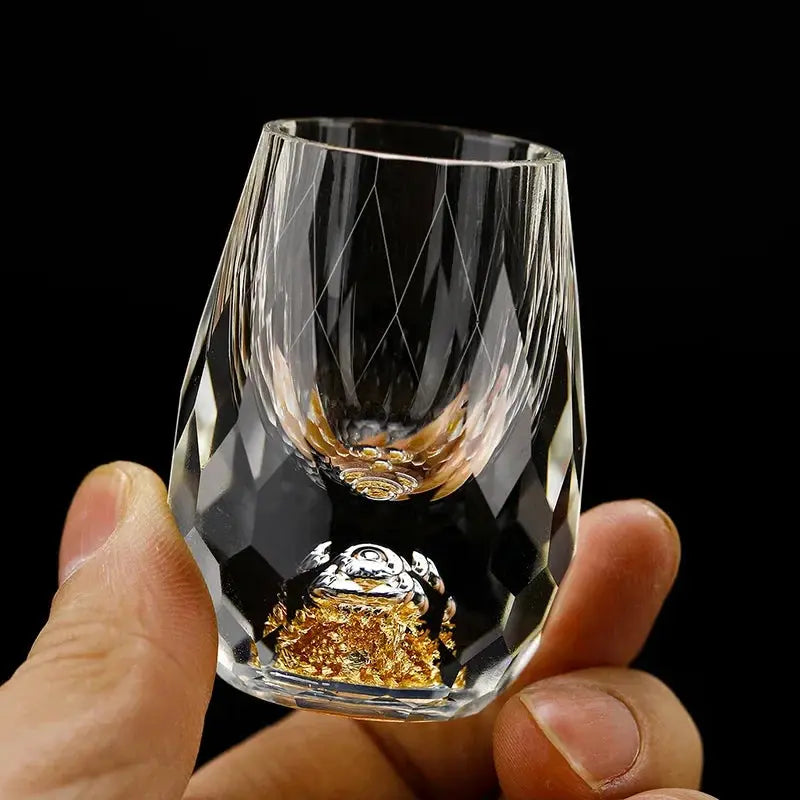 Shot Glasses Crystal Glass 10 ml 0.4 fl oz Clear Entertaining Liqueur Tasting Diamond Cut Set Of 6 | Thomler