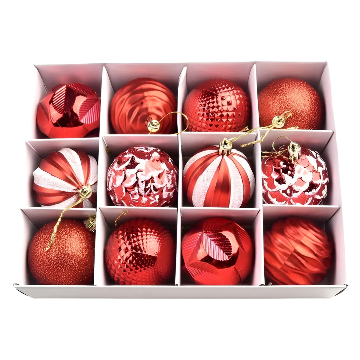Shatterproof Ornament Set 24-Pack – Shiny Holiday Tree Baubles in Green, Silver, Red, Blush & Champagne for Christmas Decor | Thomler