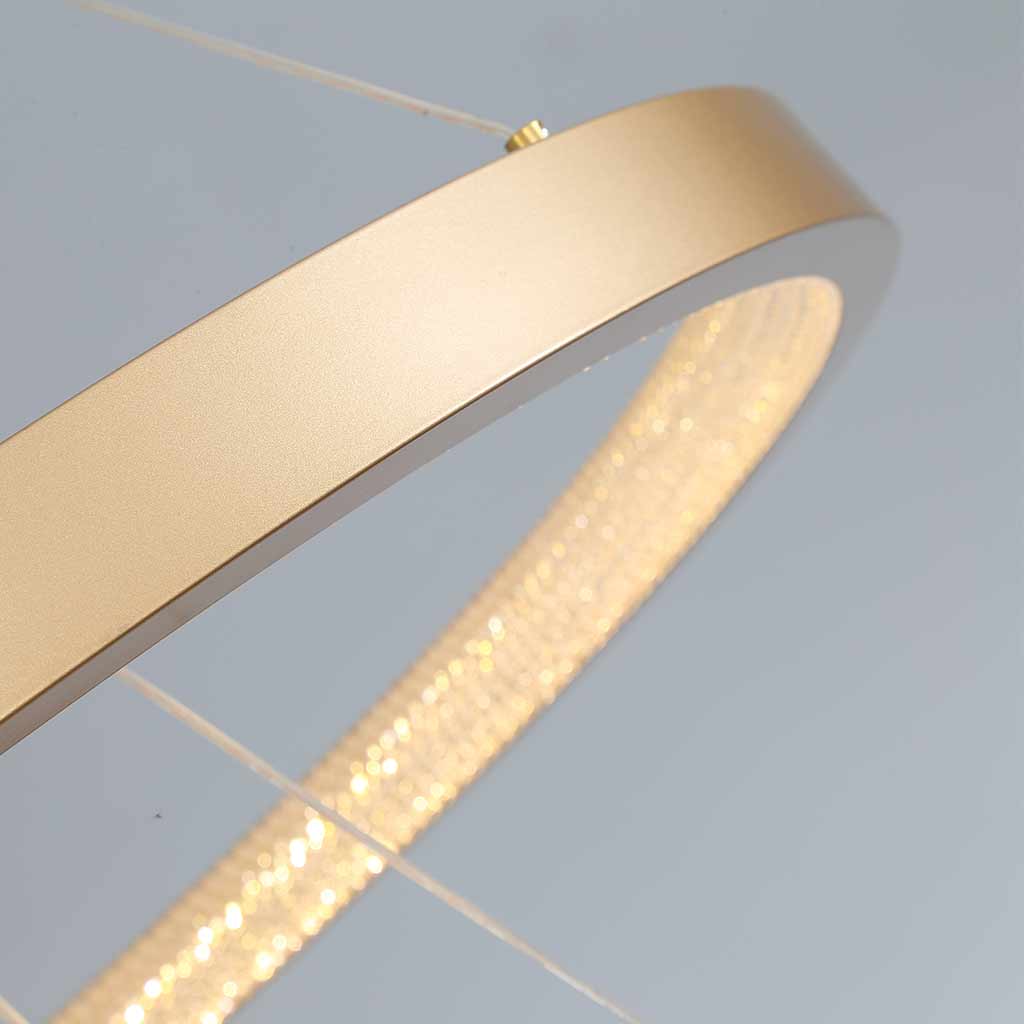 Chandelier Aluminum LED 39.4 in Adjustable Gold Modern Living Room Dining Room Ceiling Light | Thomler