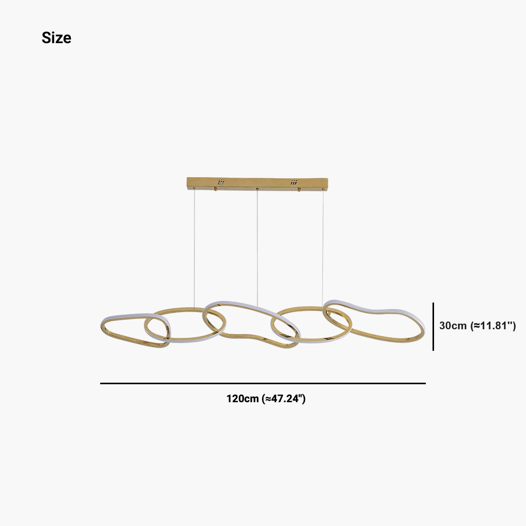 Chandelier Stainless Steel LED 47 in Adjustable Gold Living Room Dining Kitchen Lighting Modern Minimalist Luxury Ceiling Lamp | Thomler