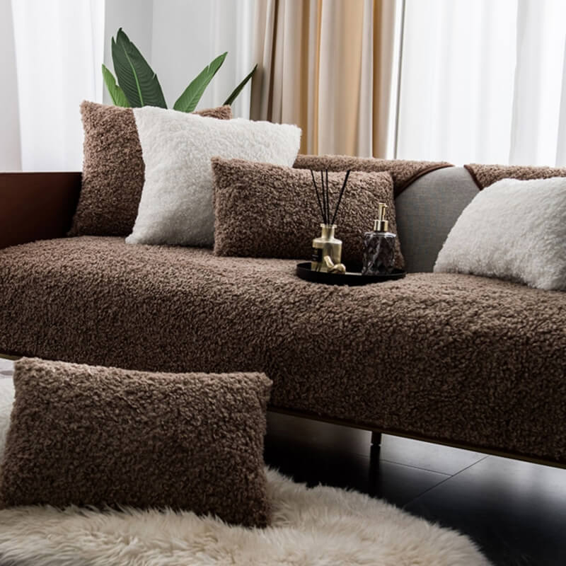 Plush Fleece Furniture Throw with Grip Backing – Pet-Friendly Couch Protector | Thomler