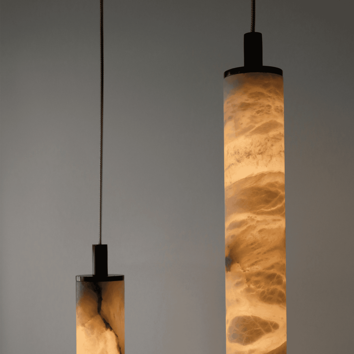 Carved Stone Cylinder Hanging Lamp – Real Natural Material with Warm Ambient Glow for Dining & Bedroom | Thomler