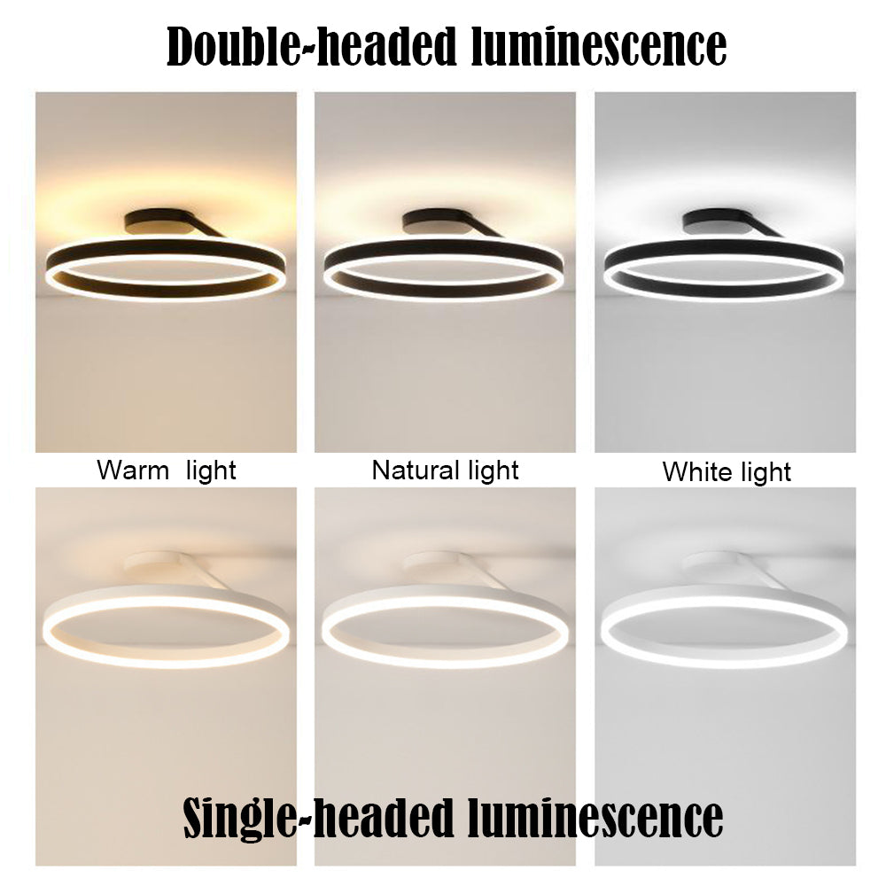 Modern Ring LED Flush Mount Ceiling Light – Dimmable with Remote – Metal & Acrylic – for Bedroom, Hallway, Dining Room | Thomler