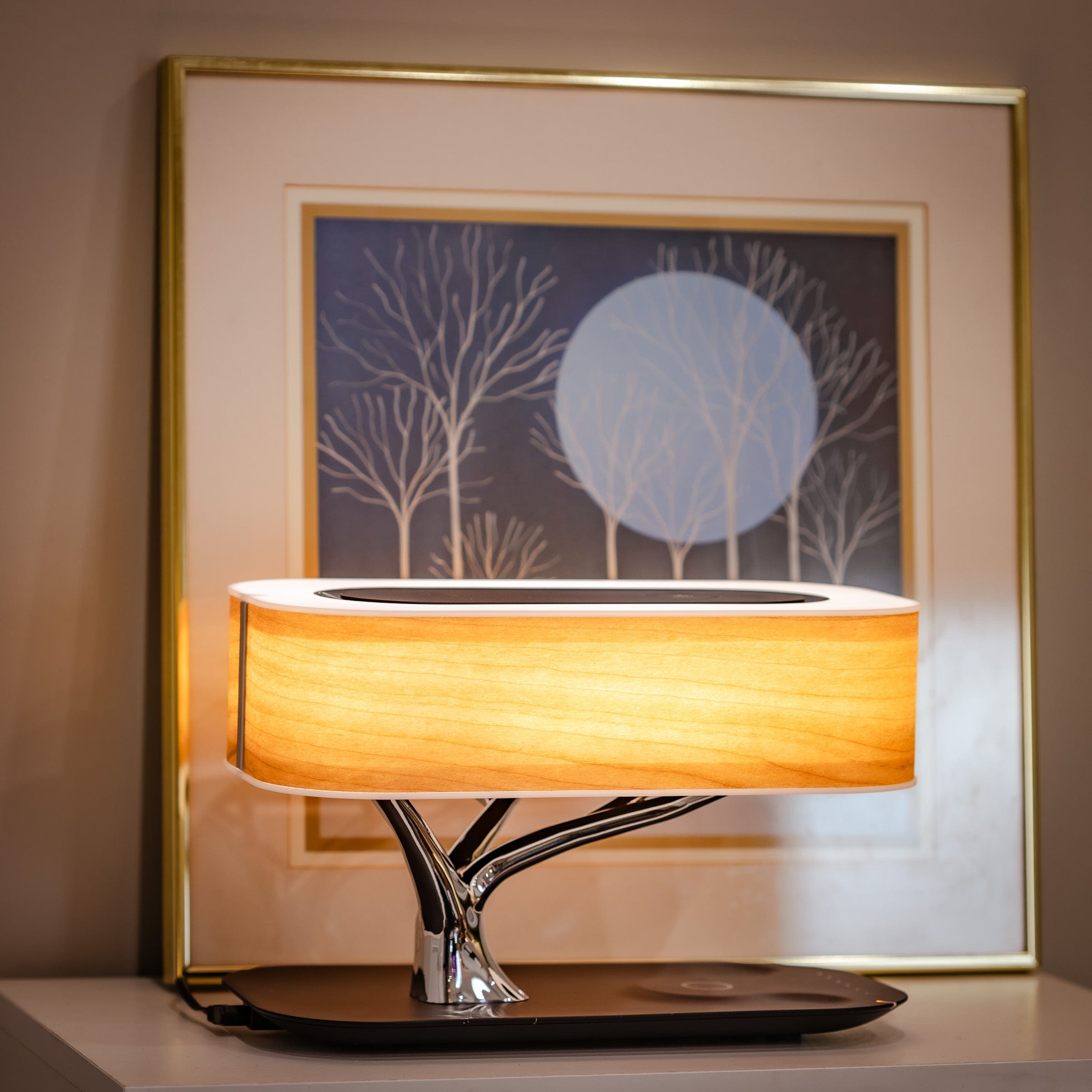 Wireless Charging Table Lamp with Bluetooth Speaker for Bedroom Nightstand Office Desk Living Room Modern LED Accent Light | Thomler