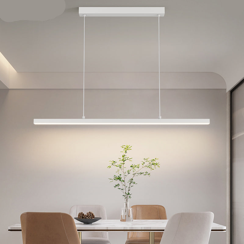 Pendant Light Wood Iron LED 120.0 cm Black Dining Table Kitchen Island Linear Hanging Ceiling Lamp | Thomler