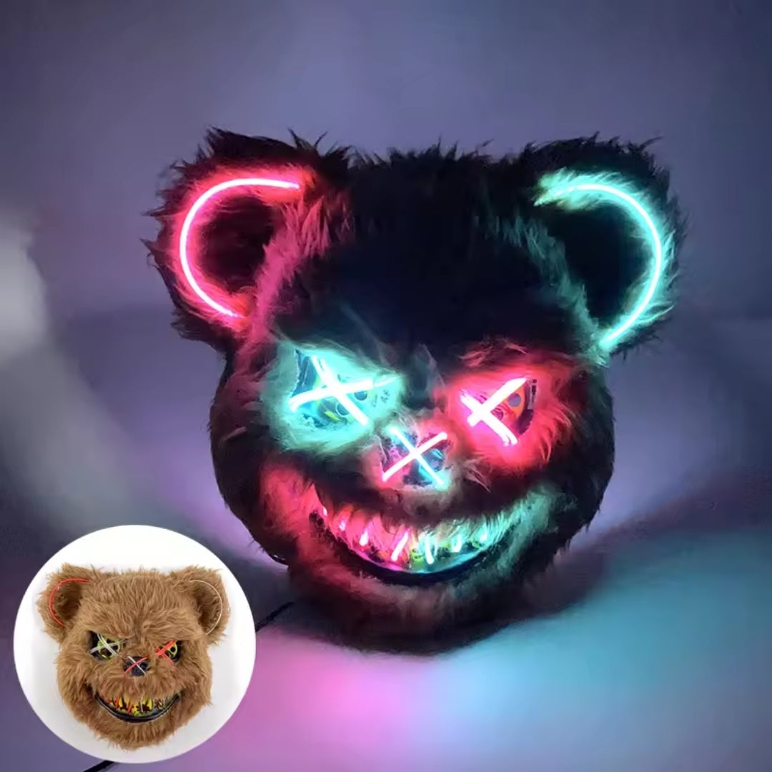 Illuminated Character Face Covering for Costume Parties & Events – Rabbit & Bear Styles | Thomler
