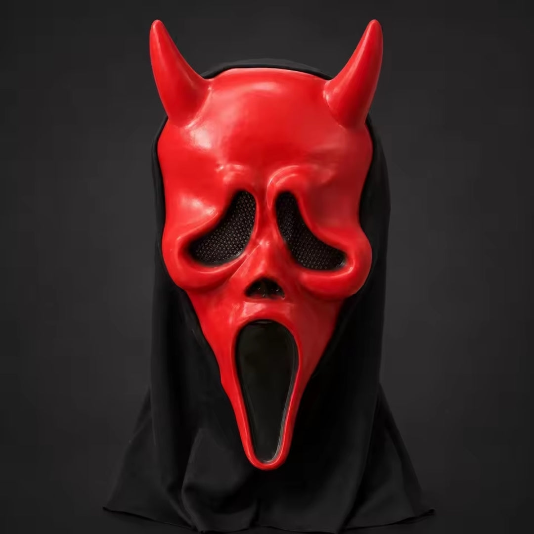 Scary Movie Ghost Mask with Hood – Full Face Halloween Costume Accessory for Adults | Thomler