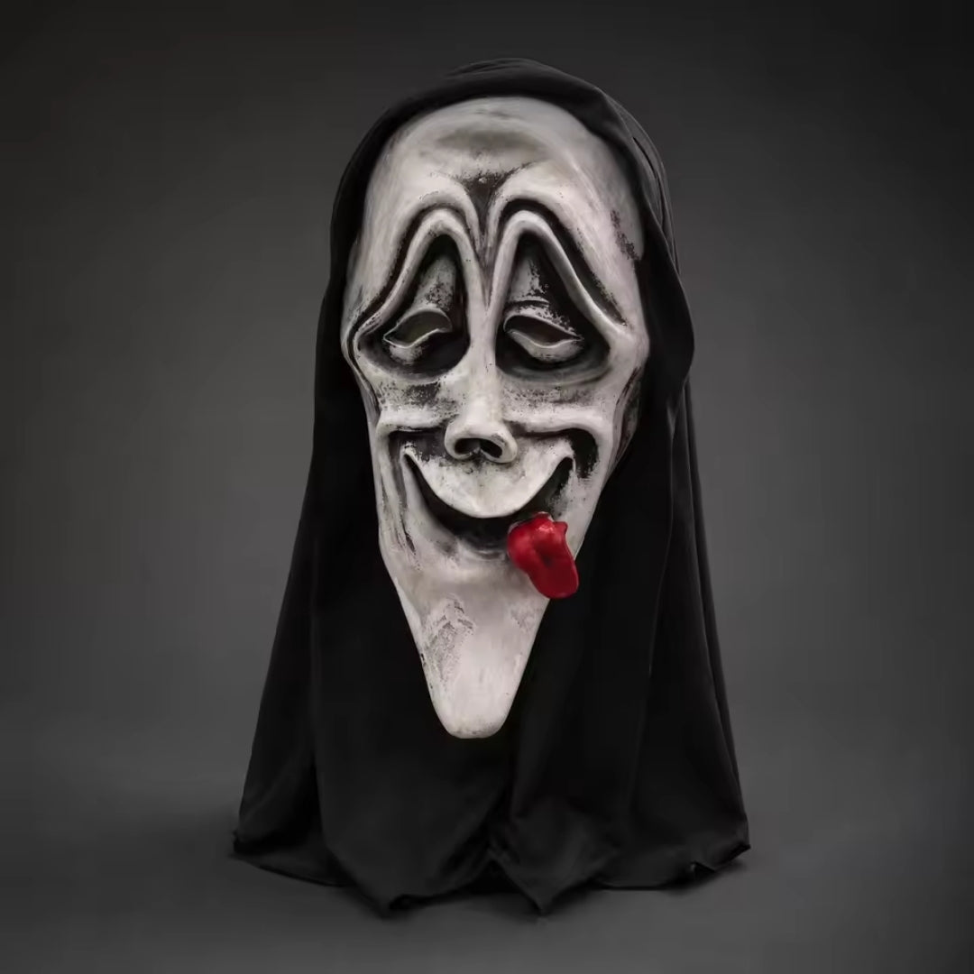 Scary Movie Ghost Mask with Hood – Full Face Halloween Costume Accessory for Adults | Thomler